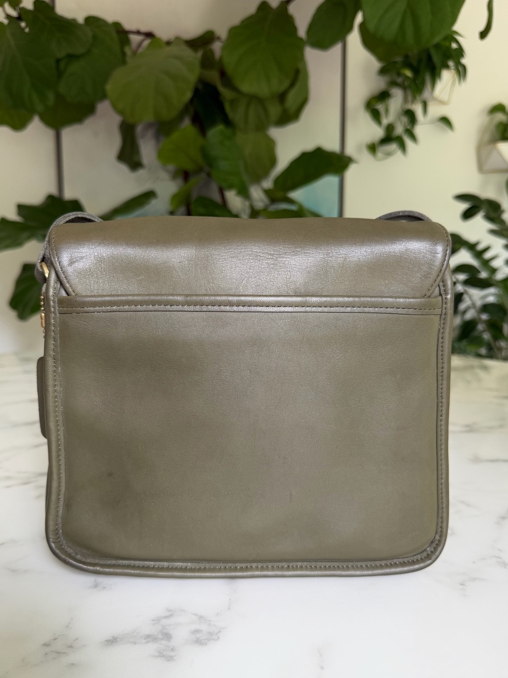 Coach Vintage Tribeca Flap Leather Crossbody Bag 9092 Loden Green 90's USA - Picture 5 of 16